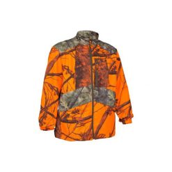 Kurtka myśliwska STEPPE 100 CAMO FLUO. Brązowe kurtki męskie SOLOGNAC. Za 149.99 zł.