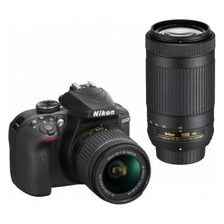 Nikon Lustrzanka d3400 + Af-P 18-55 Vr + 70-300 Vr. Aparaty lustrzanki NIKON. Za 3,299.00 zł.