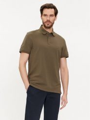 Tommy Hilfiger Polo 1985 MW0MW17770 Khaki Regular Fit. Brązowe koszulki polo męskie Tommy Hilfiger, m, bez wzorów, z bawełny, bez kołnierzyka, bez ramiączek. Za 249.99 zł.
