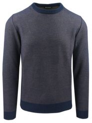 Sweter dla Mężczyzny - Lasota - U-Neck, Melanżowy Splot. Niebieskie kardigany męskie Lasota, l, bez wzorów, z bawełny, bez ramiączek. Za 199.00 zł.