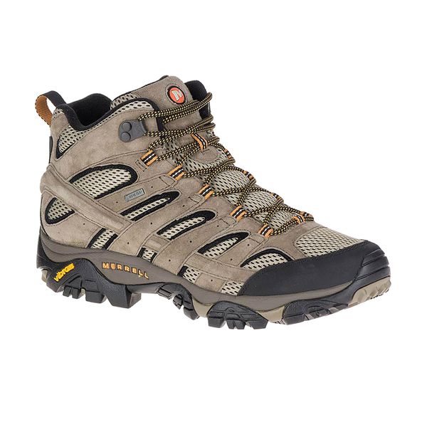 Buty turystyczne męskie Merrell Moab 2 LTR Mid GTX. Brązowe buty trekkingowe męskie Merrell, bez wzorów, bez zapięcia, trekkingowe. Za 377.73 zł.