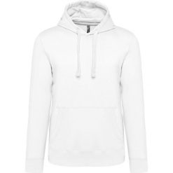 Bluza z kapturem Kariban. Białe bluzy nierozpinane męskie KARIBAN, m, bez wzorów, bez ramiączek, z kapturem. Za 193.50 zł.
