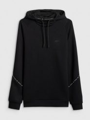 4F Bluza dresowa regular z kapturem męska - czarna 3XL. Czarne bluzy z kapturem męskie 4f, m, bez wzorów, z dresówki, z kapturem. Za 199.99 zł.