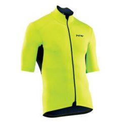 Odblaskowa kurtka z krótkim rękawem Northwave Ghost H20. Żółte kurtki treningowe męskie Northwave, bez wzorów, bez kaptura, rowerowe. Za 672.00 zł.
