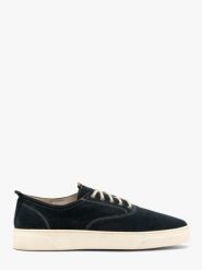 Granatowe półbuty męskie sznurowane. Niebieskie eleganckie półbuty męskie Ryłko, z jeansu, bez obcasa, bez zapięcia. W wyprzedaży za 199.99 zł.