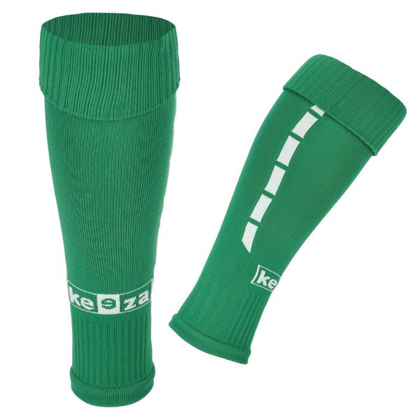 Getry piłkarskie PRO bez stopy - tuby piłkarskie. Zielone legginsy męskie KEEZA, bez wzorów, do piłki nożnej. Za 23.00 zł.