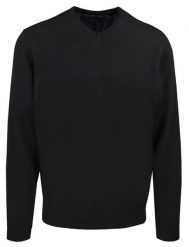 Męski, Bawełniany Sweter w Serek (V-neck) - Adriano Guinari - Czarny. Czarne swetry męskie Adriano Guinari, bez wzorów, z bawełny, biznesowe, bez kołnierzyka, bez ramiączek. Za 169.00 zł.