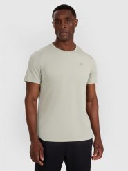 4F Koszulka treningowa szybkoschnąca męska - miętowa M. Niebieskie t-shirty sportowe męskie 4f, m, bez wzorów, z elastanu, klasyczne, bez ramiączek. Za 129.99 zł.