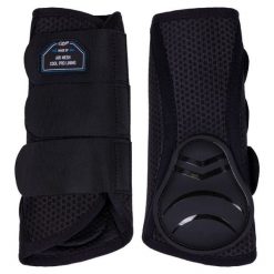 Zamknięte przednie getry dla koni QHP Air Mesh. Czarne legginsy męskie QHP, m, bez wzorów, z meshu, do jazdy konnej. Za 230.00 zł.