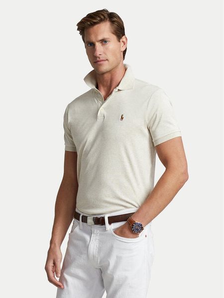 Polo Ralph Lauren Polo 710713130002 Écru Custom Slim Fit. Koszulki polo męskie Polo Ralph Lauren, m, bez wzorów, z bawełny, bez kołnierzyka, bez ramiączek. Za 579.99 zł.