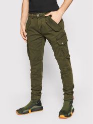Alpha Industries Spodnie materiałowe Combat 126215 Zielony Slim Fit. Zielone spodnie na co dzień męskie Alpha Industries, bez wzorów, z bawełny. Za 349.99 zł.