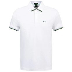Polo BOSS Paddy Lux BIANCO (50538185-100). Białe koszulki polo męskie Boss, m, bez wzorów, sportowe, bez kołnierzyka, bez ramiączek. Za 329.00 zł.