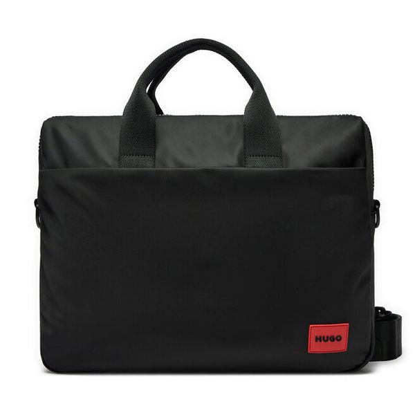 Torba na laptopa HUGO. Czarne torby na laptopa męskie Hugo, bez wzorów, małe. Za 239.99 zł.