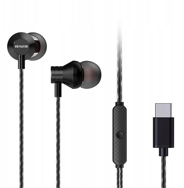 Słuchawki AIWA douszne ESTM-50USB-C/BK czarne. Czarne słuchawki douszne Aiwa. Za 75.56 zł.