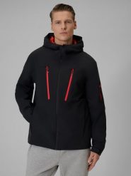 4F Kurtka przejściowa membrana 8000 męska - czarna XL. Czarne kurtki męskie 4f, l, bez wzorów, z materiału, bez ramiączek, bez kaptura. Za 499.99 zł.