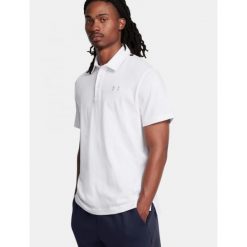 Koszulka polo męska Under Armour Icon Polo. Białe koszulki polo męskie Under Armour, m, bez wzorów, sportowe, bez kołnierzyka, bez ramiączek. Za 139.99 zł.
