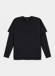 CZARNA BLUZA M21WF-2B-003-C. Czarne bluzy nierozpinane męskie Pako Lorente, m, bez wzorów, z bawełny, bez ramiączek, bez kaptura. Za 69.99 zł.