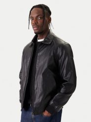 Guess Kurtka z imitacji skóry M6RL0A WJ260 Czarny Regular Fit. Czarne kurtki męskie Guess, m, z aplikacjami, ze skóry, bez ramiączek, bez kaptura. Za 799.99 zł.