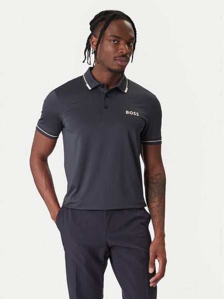 BOSS Polo Paul Pro 50506203 Granatowy Slim Fit. Niebieskie koszulki polo męskie Boss, m, bez wzorów, z syntetyku, bez kołnierzyka, bez ramiączek. Za 499.99 zł.