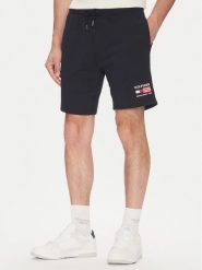 Tommy Hilfiger Szorty sportowe American MW0MW39862 Granatowy Regular Fit. Niebieskie szorty sportowe męskie Tommy Hilfiger, bez wzorów, z bawełny, sportowe. Za 249.99 zł.