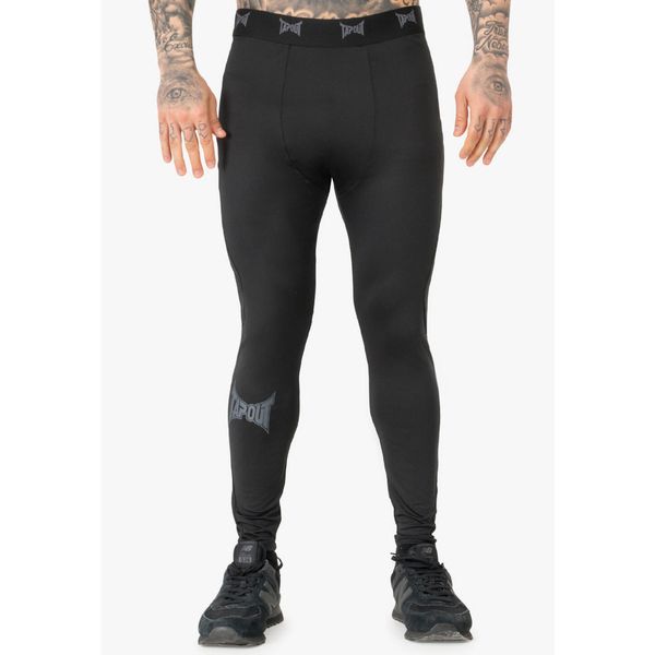 Legginsy Tapout Functional. Czarne bielizna termoaktywna męska TAPOUT, bez wzorów, na fitness i siłownię. W wyprzedaży za 158.50 zł.