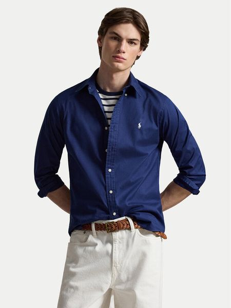 Polo Ralph Lauren Koszula 710B20512006 Granatowy Custom Fit. Niebieskie koszule męskie Polo Ralph Lauren, l, bez wzorów, z bawełny, bez kołnierzyka, bez ramiączek. Za 729.99 zł.