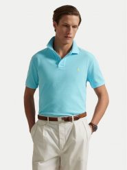 Polo Ralph Lauren Polo 710536856449 Turkusowy Slim Fit. Niebieskie koszulki polo męskie Polo Ralph Lauren, l, bez wzorów, z bawełny, bez kołnierzyka, bez ramiączek. Za 449.99 zł.