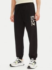 EA7 Emporio Armani Spodnie dresowe 7M000233 AF13512 MC156 Czarny Regular Fit. Czarne spodnie dresowe męskie EA7 Emporio Armani, bez wzorów, z bawełny. Za 379.99 zł.