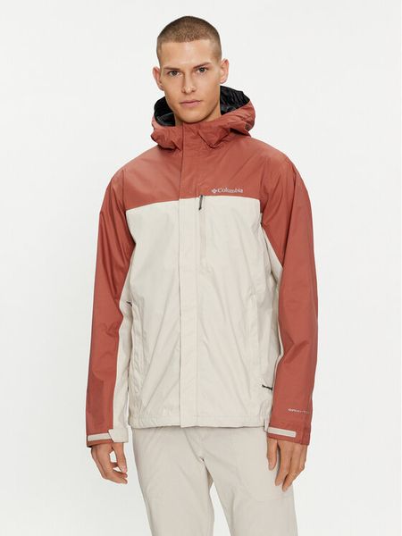 Columbia Kurtka przeciwdeszczowa Pouring Adventure™ II 1760061 Beżowy Regular Fit. Brązowe kurtki outdoor męskie Columbia, m, bez wzorów, z syntetyku, bez kaptura, outdoorowe. Za 339.99 zł.