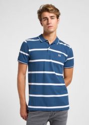 MESKA KOSZULKA LEE PIQUE POLO ORION STRIPE 112363857. Koszulki polo męskie Lee, m, bez wzorów, bez kołnierzyka, bez ramiączek. Za 109.99 zł.