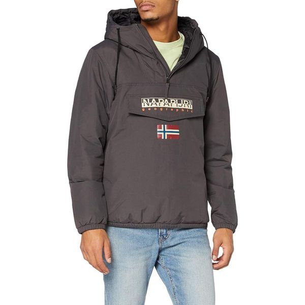 Kurtka turystyczna męska Napapijri Shade. Szare kurtki męskie Napapijri, na zimę, m, bez wzorów, z poliamidu, bez ramiączek, z kapturem. W wyprzedaży za 784.00 zł.