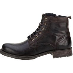 Mustang Męskie botki 4865507-32 Dunkelbraun (rozmiar 43). Sztyblety męskie Mustang, bez obcasa, bez zapięcia. W wyprzedaży za 262.00 zł.