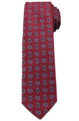 Bordowy Elegancki Krawat w Łezki -Angelo di Monti- 6 cm, Męski, Niebieski Wzór Paisley. Czerwone krawaty i muchy męskie Angelo di Monti, bez wzorów, eleganckie. Za 45.00 zł.