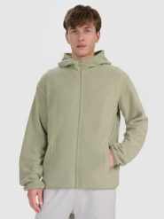 4F Polar z kapturem regular męski - oliwkowy L. Brązowe bluzy z polaru męskie 4f, l, bez wzorów, z polaru, klasyczne, bez ramiączek, z kapturem. Za 149.99 zł.