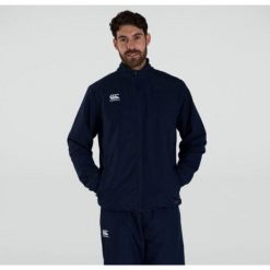 Kurtka z dresu Canterbury Club Track. Niebieskie kurtki męskie CANTERBURY, m, bez wzorów, z dresówki, bez ramiączek, bez kaptura. Za 355.00 zł.