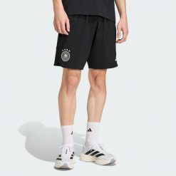 Szorty Germany Tiro Travel. Czarne szorty sportowe męskie ADIDAS, bez wzorów, sportowe. Za 219.00 zł.