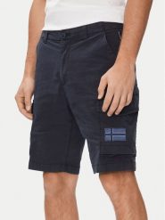 Napapijri Szorty materiałowe N-Horton NP0A4HOS Granatowy Regular Fit. Niebieskie szorty męskie Napapijri, bez wzorów, z bawełny. Za 239.99 zł.