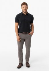 Bawełniane spodnie R-OLAF. Brązowe eleganckie spodnie męskie Volcano, bez wzorów, z bawełny, klasyczne. Za 179.99 zł.