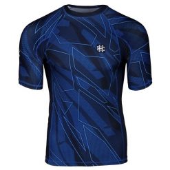 Koszulka Męska Rashguard MMA na Siłownię EXTREME HOBBY SHADOW. Niebieskie bielizna termoaktywna męska EXTREME HOBBY, m, bez wzorów, z bawełny, bez ramiączek, do biegania. Za 199.00 zł.