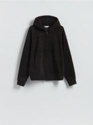 Bluza z kapturem - ciemnobrązowy. Brązowe bluzy nierozpinane męskie Reserved, l, bez wzorów, z dzianiny, z kapturem. Za 159.99 zł.