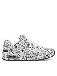 Skechers Sneakersy UNO Printed Lace-Up 183501/WBK Biały. Białe buty sportowe na co dzień męskie Skechers, m, bez wzorów, ze skóry, bez ramiączek, bez kaptura. Za 419.99 zł.