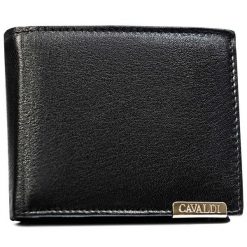 Portfel męski Cavaldi N992-P-GOS-BL czarny. Czarne portfele męskie 4U Cavaldi, bez wzorów, ze skóry. Za 34.00 zł.