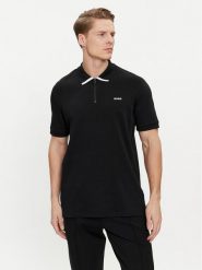 Hugo Polo Dalomino 50511721 Czarny Regular Fit. Czarne koszulki polo męskie Hugo, m, bez wzorów, z bawełny, bez kołnierzyka, bez ramiączek. Za 449.99 zł.