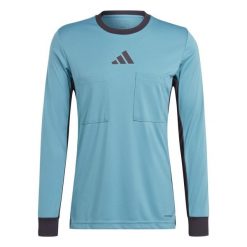 Dżersej z długim rękawem adidas Referee 24. Niebieskie koszulki męskie z długim rękawem ADIDAS, s, bez wzorów, z dżerseju, sportowe, bez kołnierzyka, bez ramiączek. W wyprzedaży za 189.90 zł.