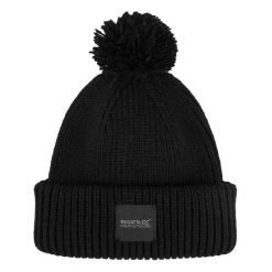 Czapka Unisex Dla Dorosłych Pompon Connora. Czarne czapki męskie Regatta, bez wzorów, sportowe. Za 51.99 zł.