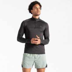 Bluza sportowa męska z suwakiem termiczna Powet Up II. Czarne bluzy bez kaptura męskie Dare 2B, m, bez wzorów, z elastanu, bez kaptura. W wyprzedaży za 149.99 zł.