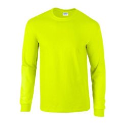 Ultra Bawełniana Koszulka Z Długim Rękawem Unisex Dla Dorosłych. Zielone koszulki męskie z długim rękawem GILDAN, xl, bez wzorów, z bawełny, sportowe, bez kołnierzyka, bez ramiączek. Za 60.99 zł.