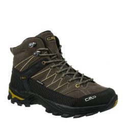 Buty trekkingowe męskie CMP Rigel Mid WP. Brązowe buty trekkingowe męskie CMP, bez wzorów, bez zapięcia. W wyprzedaży za 399.99 zł.
