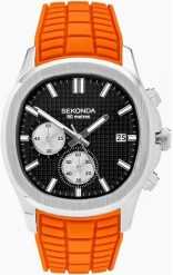 Zegarek męski Sekonda 30277 pomarańczowy. Brązowe zegarki męskie Sekonda. Za 409.00 zł.