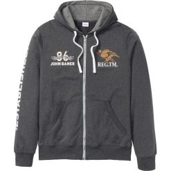 Bluza rozpinana ze specjalnym krojem na wys. brzucha Regular Fit bonprix antracytowy melanż. Bluzy rozpinane męskie marki bonprix. Za 109.99 zł.